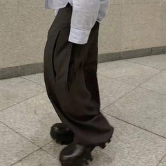 Men's Vintage Pants Zipper Design Casual Trousers Men's and Women's Three-dimensional Wide Legs MIJKO