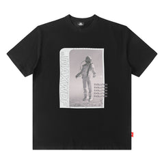 T-shirt homme Hip-hop ample à manches courtes Motif astronaute