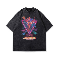 Men T Shirt Printed Distressed Short-Sleeved T-shirt Men and Women Vintage