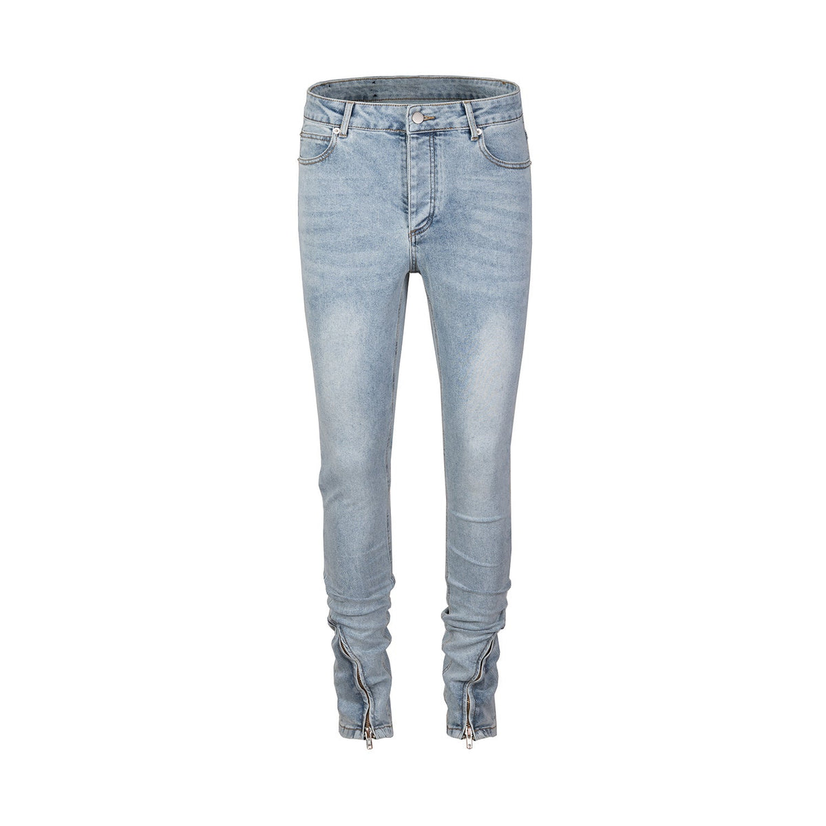 Mens Vintage Pants Blue Trousers Wide-Foot Zipper Jeans MIJKO