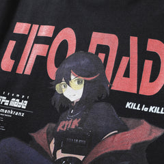 Men Long Sleeve T Shirt Two-Dimensional Animation Printed Loose round Neck