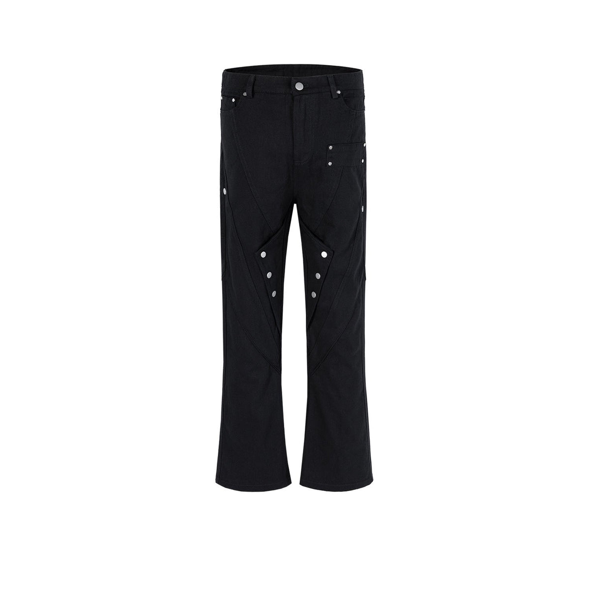 Men Vintage Pants Spliced trousers slightly wide foot button casual function MIJKO