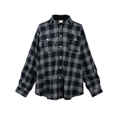 Mens Jacket Fake Two Piece Splicing Black and White Grid Jacket MIJKO