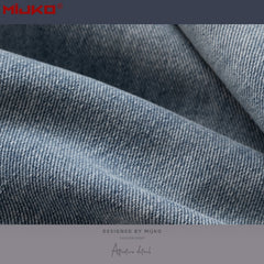 Mens Vintage Pants Slim-Fit Zip Wide-Foot Jeans MIJKO