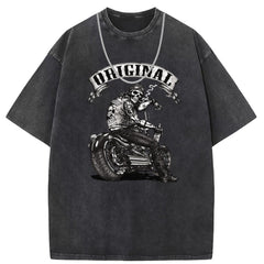 Mens T Shirts Cotton Short Sleeve T-Shirt Batik Washed Old Punk