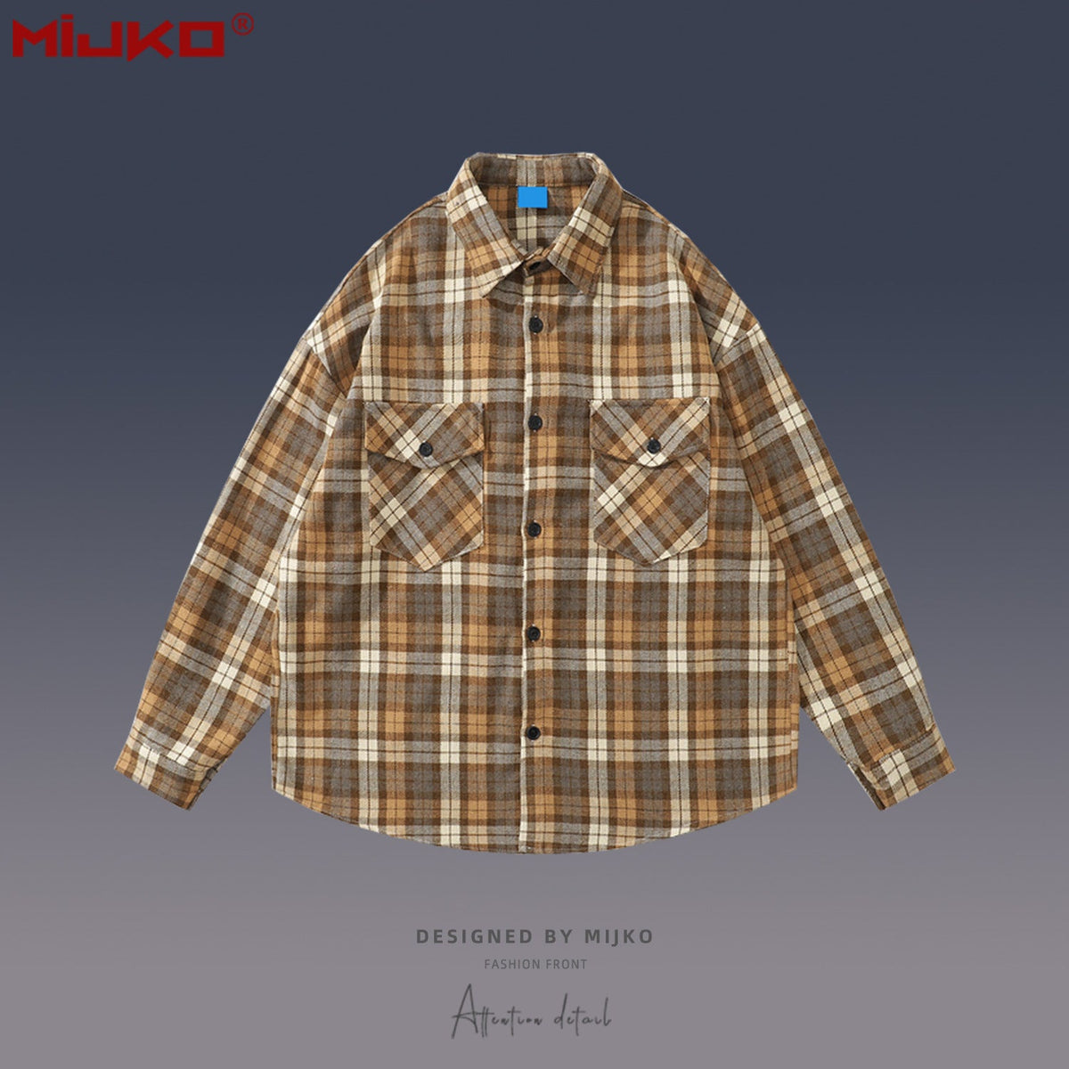 Mens Jacket Unisex Plaid Shirt MIJKO
