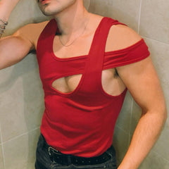Rave Outfits Mens Vest Hollow Bottoming Shirt