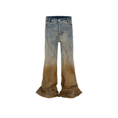 Mens Vintage Pants Mens Women's RICK Trousers Wide Feet Old Micro-pull Jeans MIJKO