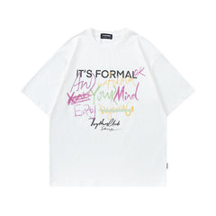 Men T Shirt Design Letter Print round Neck Short Sleeve T-shirt for Men