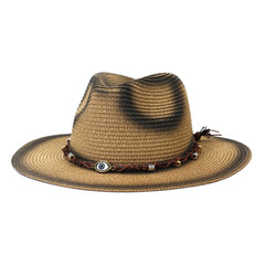 Chapeaux de cow-boy en paille pour hommes et femmes, chapeau de plage, chapeau de paille d'extérieur