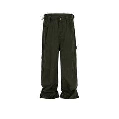 Mens Vintage Pants American vintage stitching overalls straight MIJKO