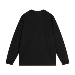 Men Long Sleeve T Shirt Flowers Printed Bottoming Shirt Loose