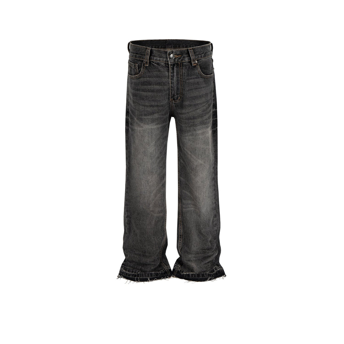 Mens Vintage Pants textured trousers polished white whiskers stitched jeans MIJKO