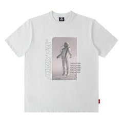 T-shirt homme Hip-hop ample à manches courtes Motif astronaute
