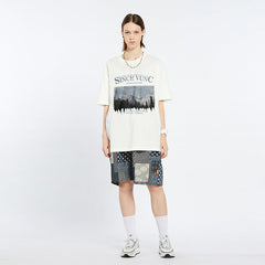 Mens T Shirts Summer Crew Neck Loose Print