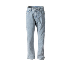 Men's Vintage Pants Ragged Pants Trousers Men's and Women's Zipper Washed Jeans MIJKO