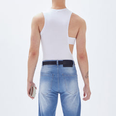 Rave Outfits Men Vest Hollow Knitted Sleeveless