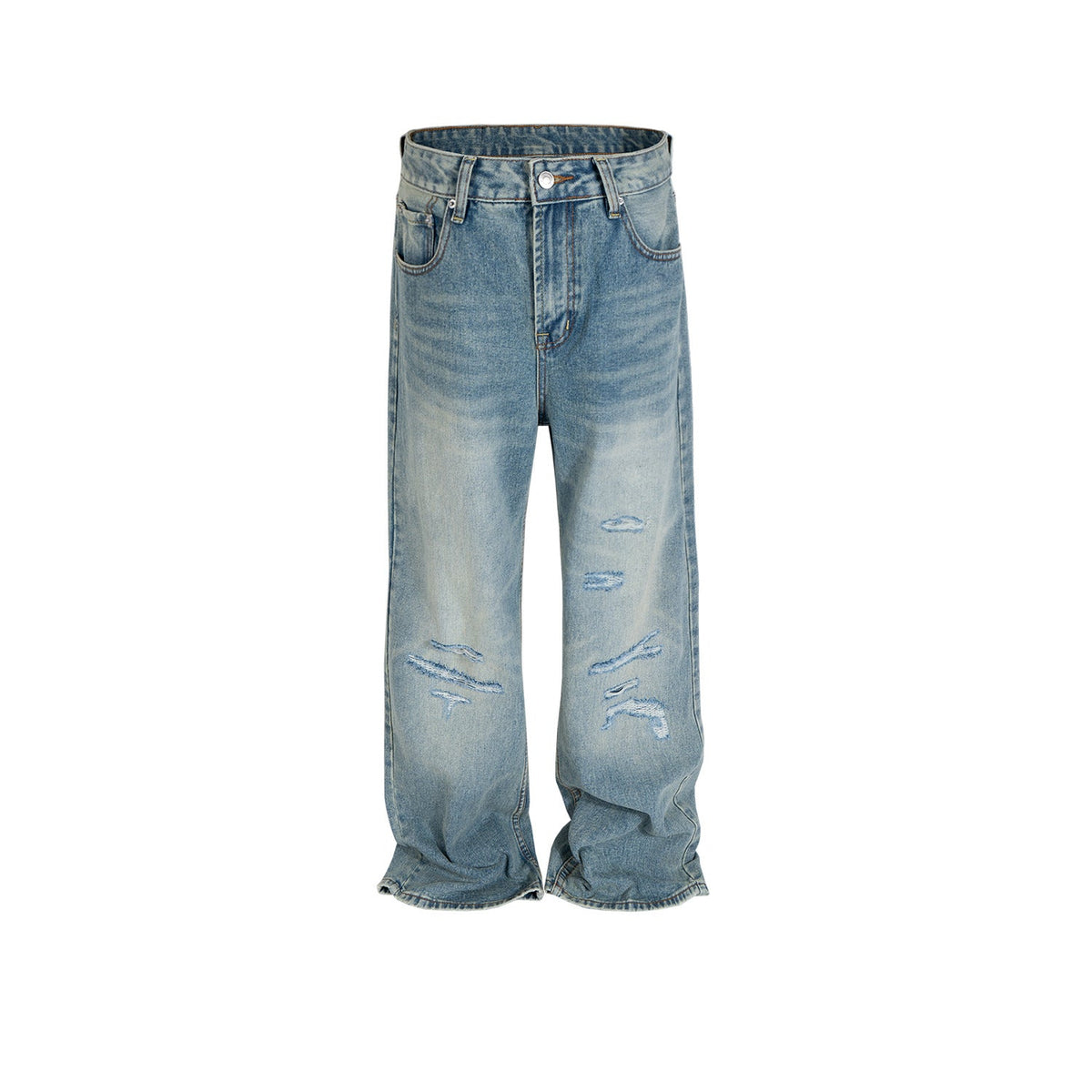 Men's Vintage Pants Men's Women's Straight Pants Washed Old Jeans MIJKO