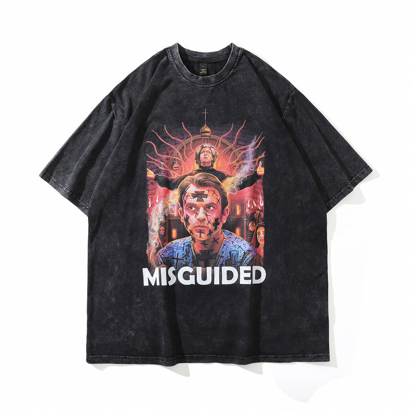T-shirt Homme Col Rond Ample Hip Hop Manches Courtes pour Hommes et Femmes