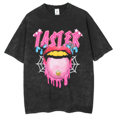 Mens T Shirts Top Vintage Print Short Sleeve T-Shirt