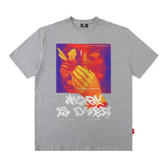 Men T Shirt T-shirt Street Vintage Portrait Short Sleeve Men and Women