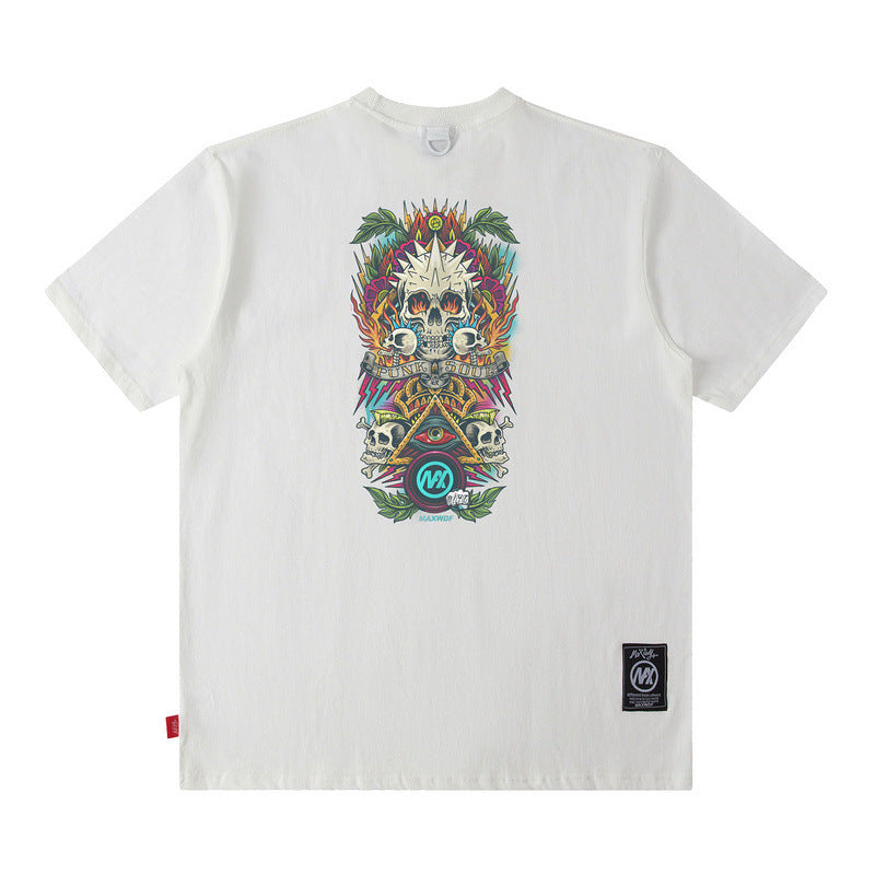 Men T Shirt Retro Street Trendy Loose Leisure All-Matching Couple Short Sleeve T-shirt