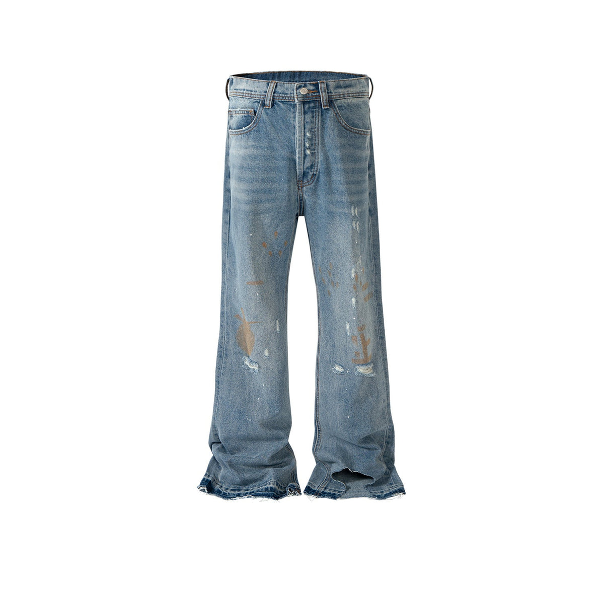 Men's Vintage Pants Men's and Women's Wide-footed Jeans MIJKO