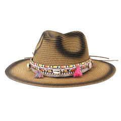 Chapeaux de cowboy en paille Chapeau de soleil Chapeau de jazz Chapeau de plage