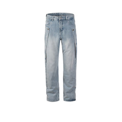 Men's Vintage Pants Men's Women's Splicing Washed Jeans MIJKO