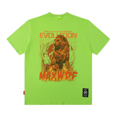 Men's T Shirt Printed Short-Sleeved T-shirt Men's and Women's High Street Hip Hop Retro