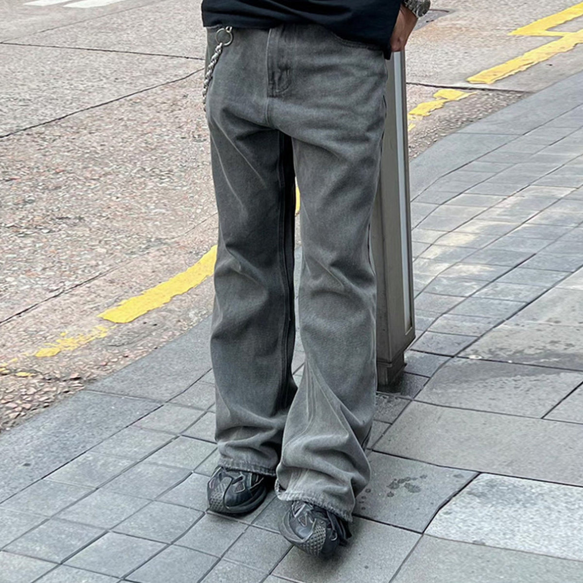 Men's Vintage Pants Straight Pants Men's and Women's Washed Old Dyed Jeans MIJKO