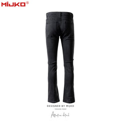 GGGard MIJKO series men's clothing women's spring and summer urban high street small horn wide-footed trousers men's and women's same slim-fitting black jeans