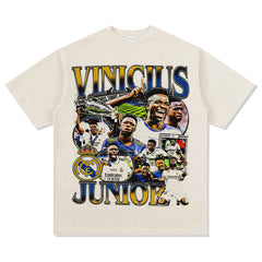 Mens Vintage Football T-Shirt MODRIC Printed Short Sleeve T-Shirt Vintage Wash