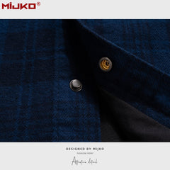 Mens Jacket Ripped Plaid Jacket MIJKO