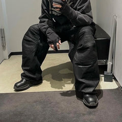 Men's Vintage Pants Motorcycle Armor Men's and Women's Splicing Jeans MIJKO