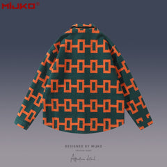 Mens Jacket Geometric Striped Jacket MIJKO
