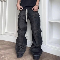 Men Vintage Pants RICK trousers men's and women's same wide tube wide feet trendy jeans MIJKO