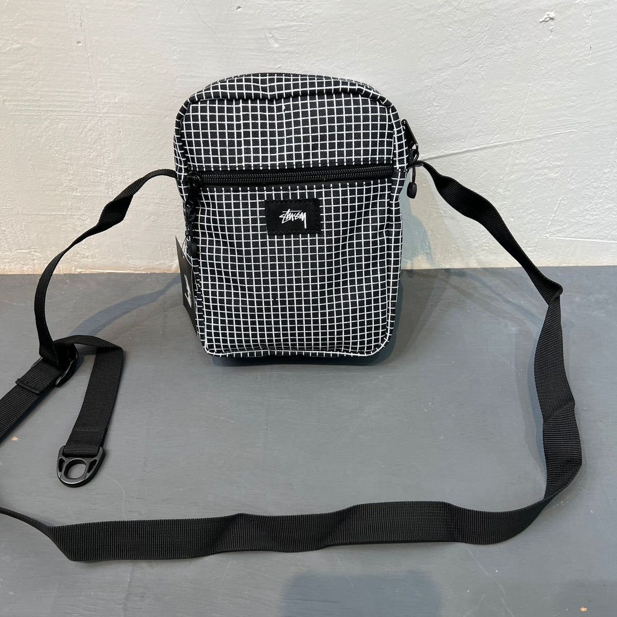 Mens Stussy Bag STUY Men's Plaid Vertical Shoulder Crossbody Bag