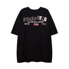 Men T Shirt Retro Hip Hop Printed Short-Sleeved T-shirt Men and Women Casual