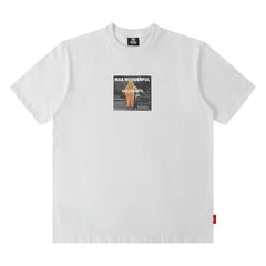 Men's T Shirt Printed Short-Sleeved T-shirt Men's and Women's Hip Hop Loose Top