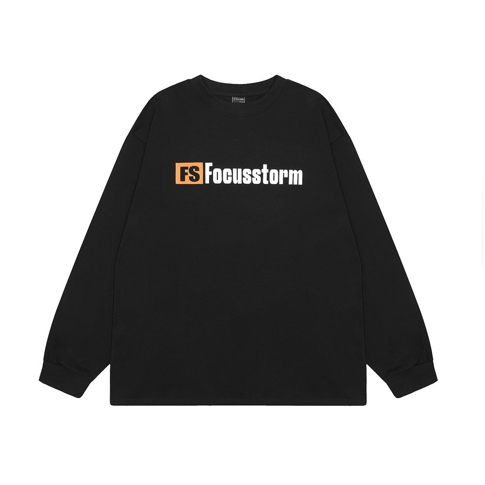 Men Long Sleeve T Shirt Five-Pointed Star Printed round Neck Base T-shirt Cotton Long Sleeve