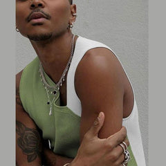 Rave Outfits Mens Vest Irregular Purple Strap