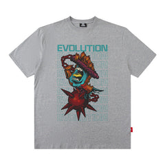 Men T Shirt Printed Short-Sleeved T-shirt Men and Women Street Retro Loose