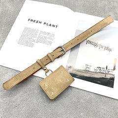 Mini fanny pack premium sense khaki belt women's decoration niche matte design with dress belt Korean version