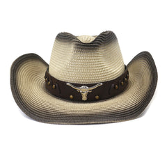 Chapeaux de cowboy en paille Protection solaire au bord de la mer Chapeau de soleil pour hommes