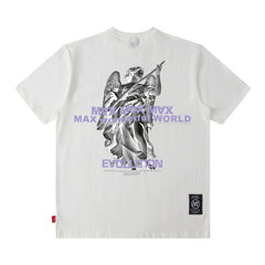 T-shirt homme à manches courtes, impression tendance hip-hop, vêtement ample pour homme
