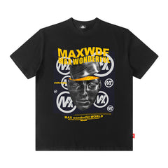 T-shirt homme à manches courtes imprimé portrait, ample et décontracté