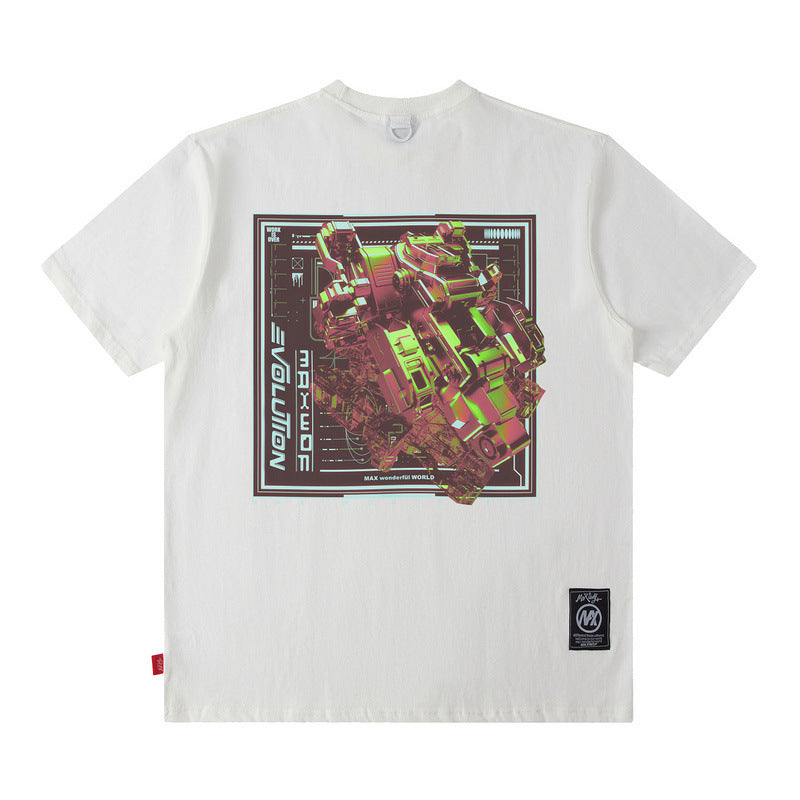 Men T Shirt Personalized Printed Short-Sleeved T-shirt Men and Women Ins Couple Loose Casual