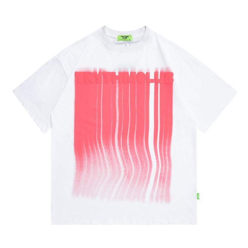 T-shirt imprimé à manches courtes pour homme, style graffiti ample pour homme et femme