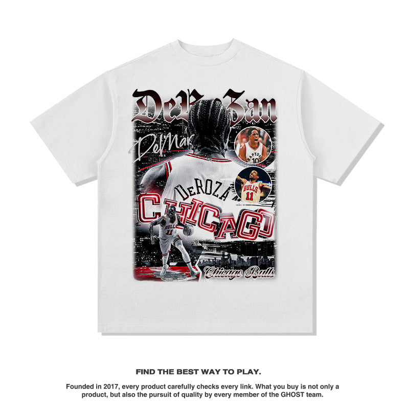 Nba T Shirt Summer Basketball Print Short Sleeve T-shirt Top Men and Women